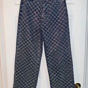 Rhinestone Patterned Women Jeans